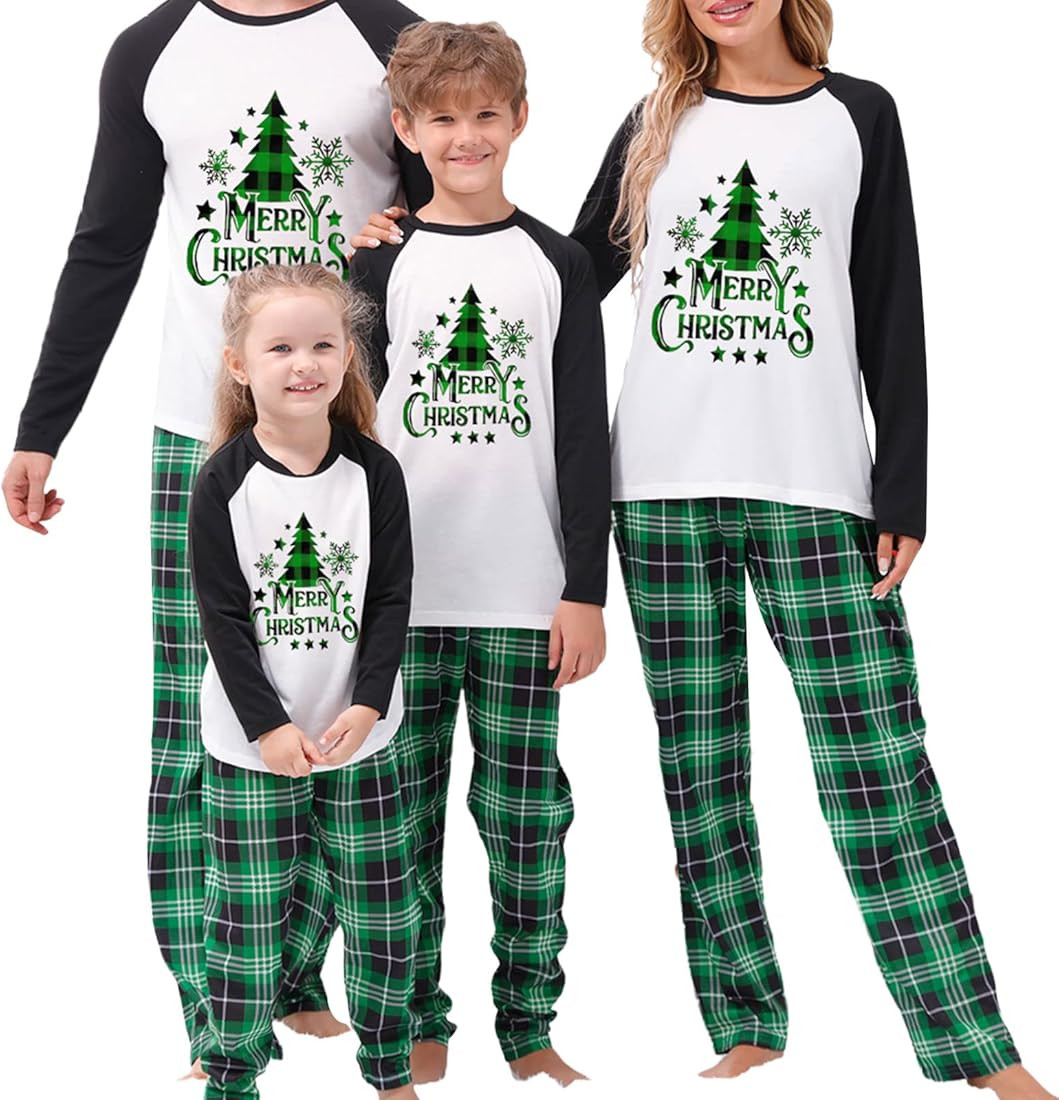 Christmas Pajamas for Family Matching Pjs Set Classic Plaid Xmas Clothes for Teens Womens Mens 20... | Amazon (US)
