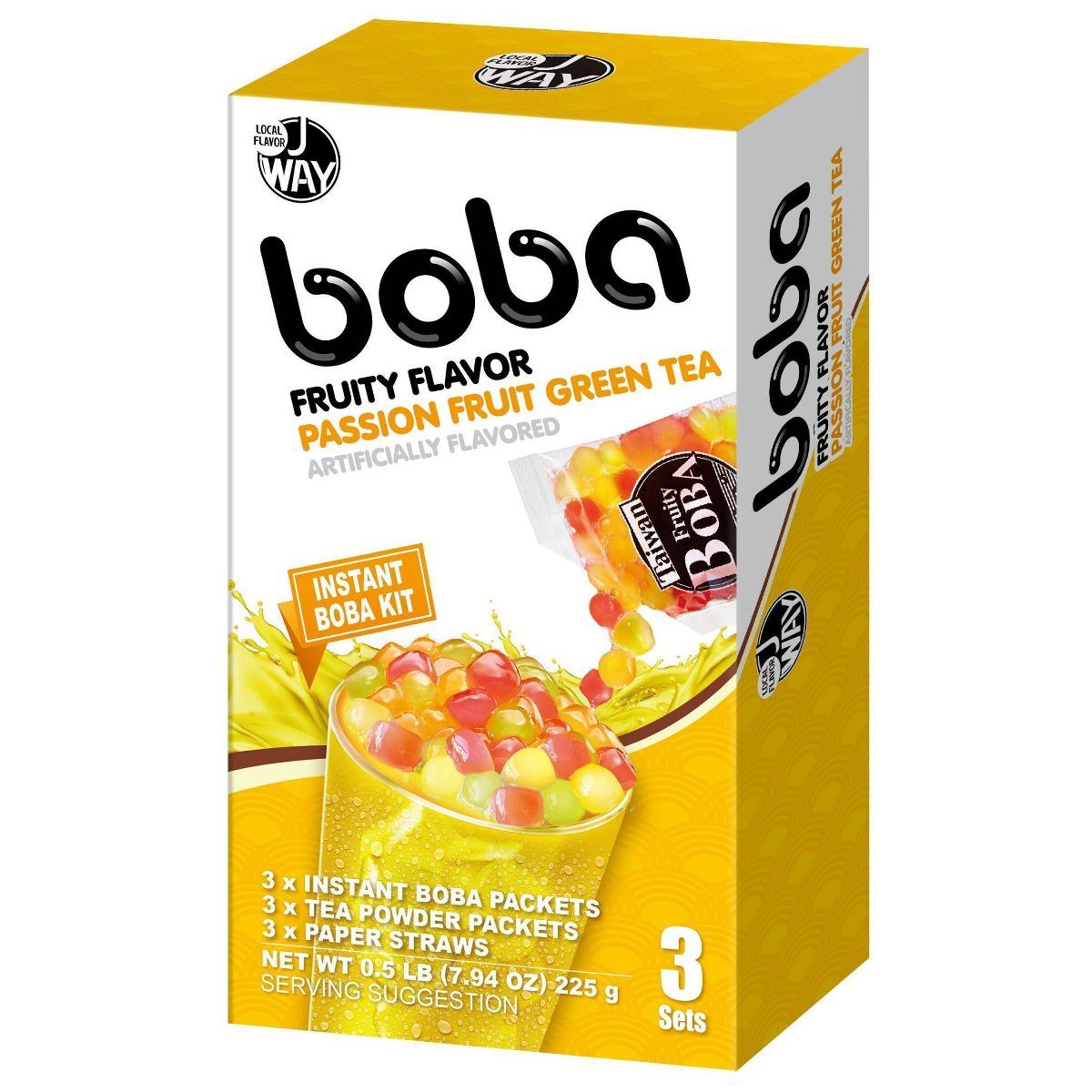 J Way, Instant Boba Kit, Passion Fruit Green Tea Fruit Tea Variety - 7.94oz | Target