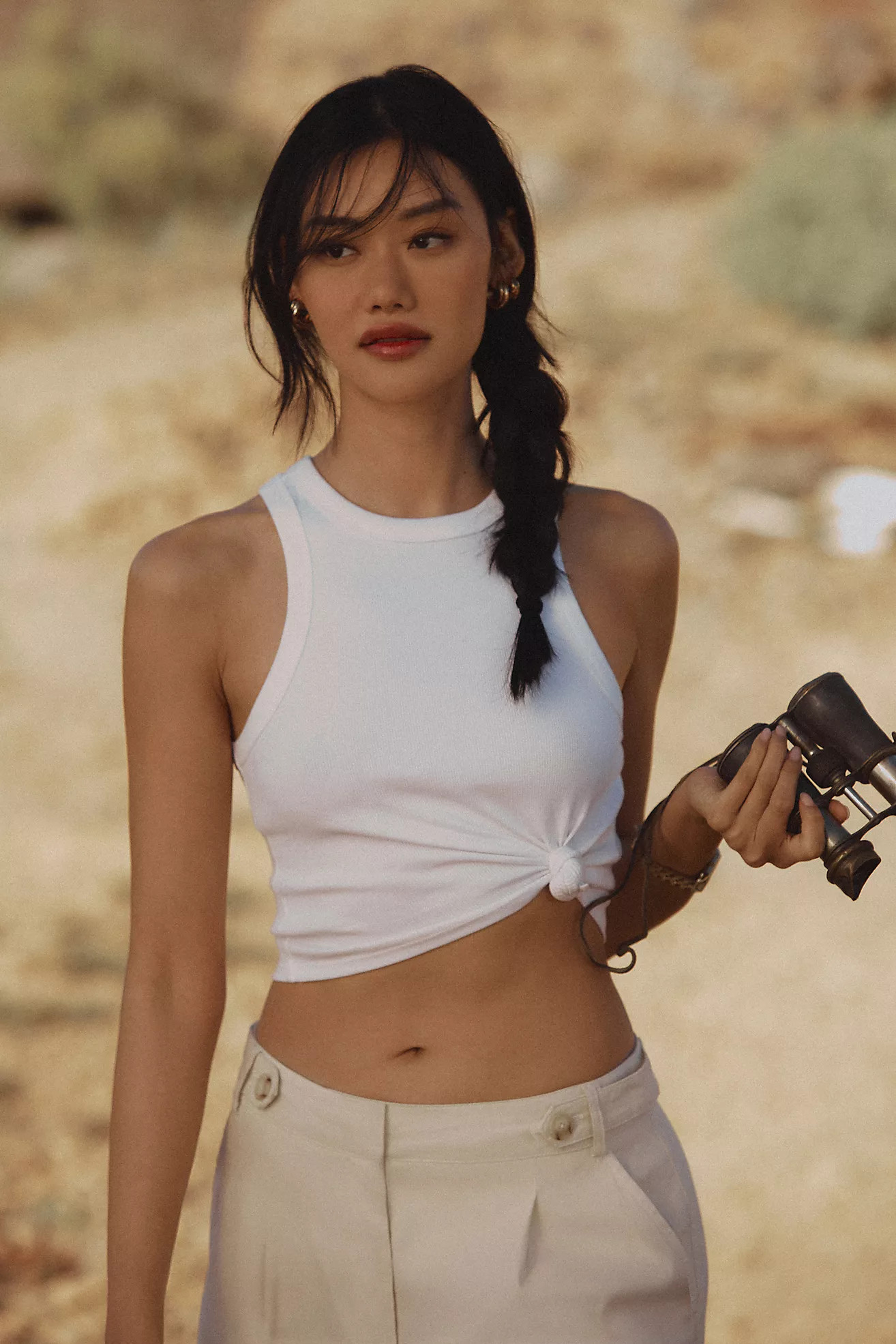 Maeve Cropped Racerback Tank | Anthropologie (US)