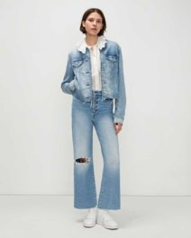 Luxe Vintage Ultra High Rise Cropped Jo With Exposed Button Fly In Floral | 7 For All Mankind