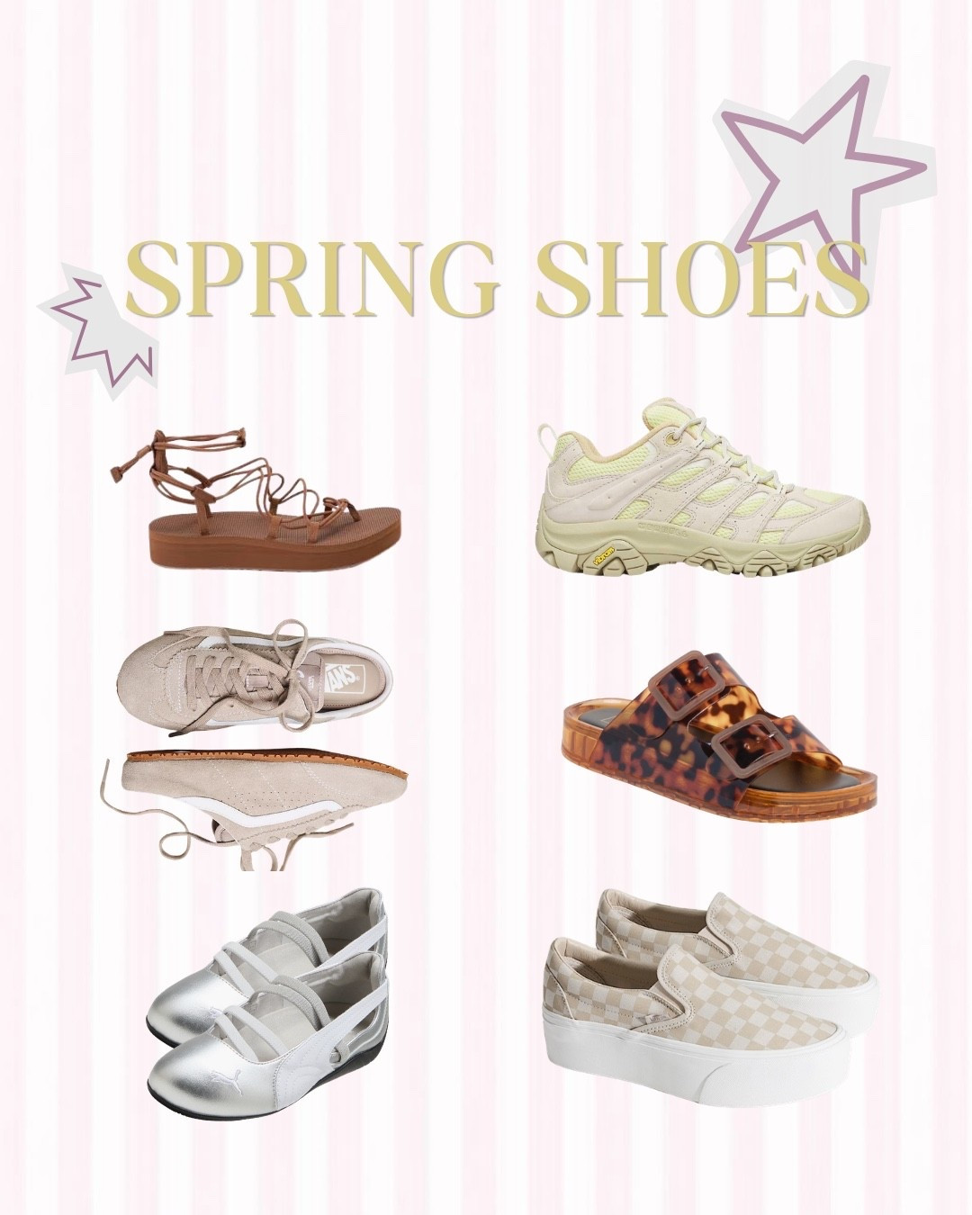 Spring sneakers + sandals catching my eye!! 
#silver #sneakers #hiking #checkered #slipon #mule #yellow

#LTKActive #LTKfitnessgoals #LTKootd