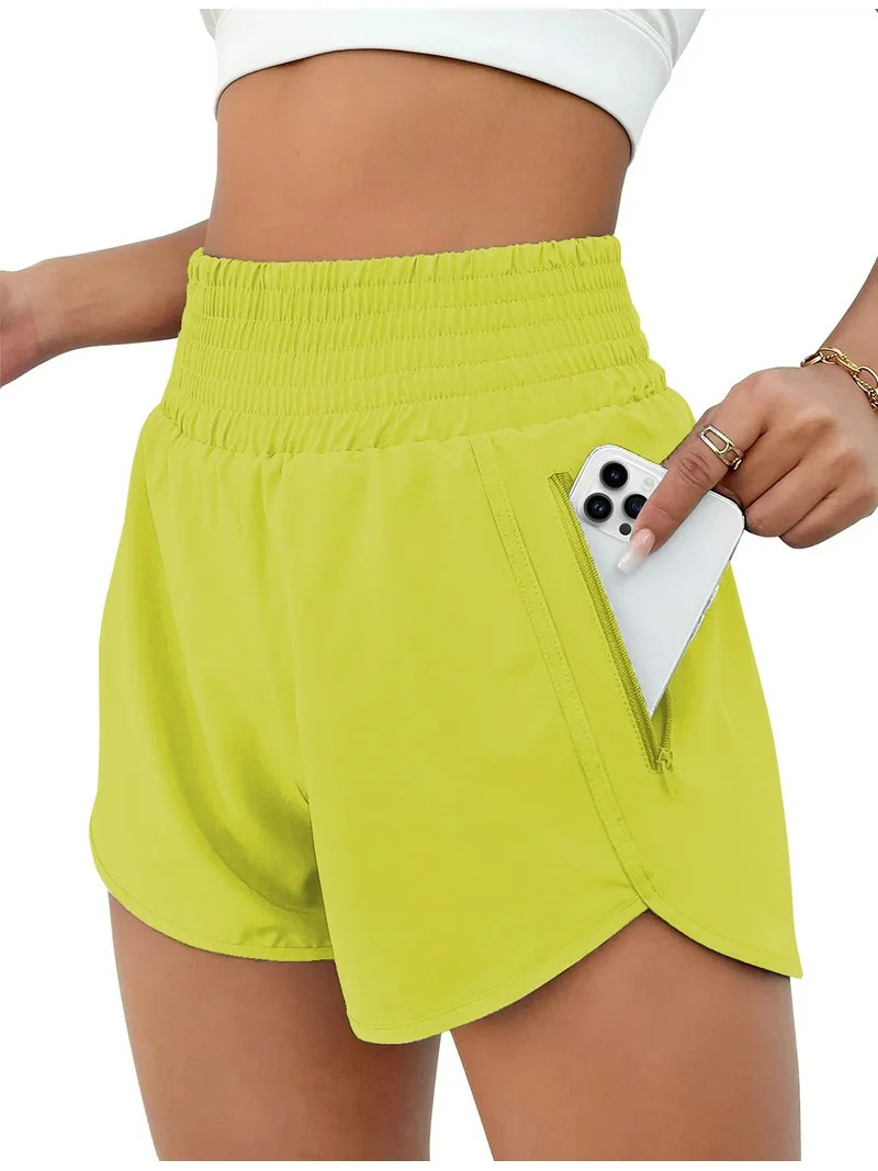 Rosvigor Womens Athletic Shorts High Waisted Running Shorts Gym Workout Shorts with Pockets | Walmart (US)