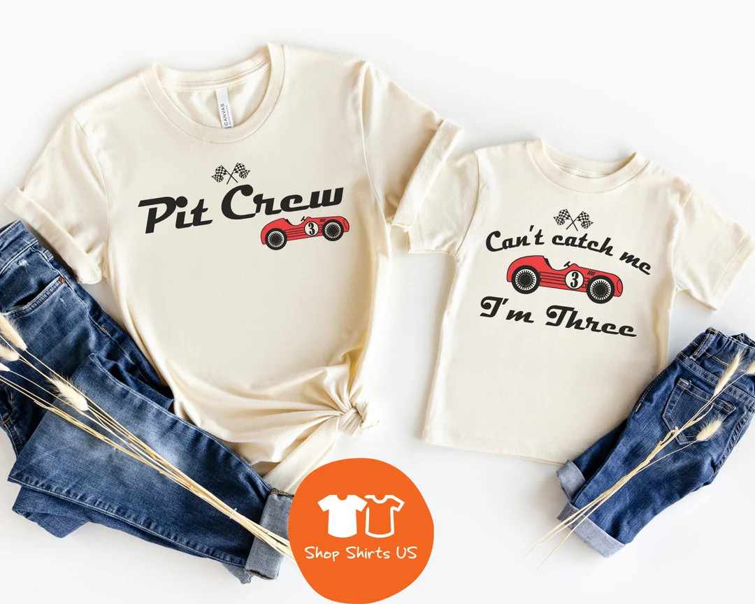 3rd Birthday Race Car Shirts, Pit Crew Shirt, 3nd Birthday Boy Shirt, Mommy and Me, Matching Fami... | Etsy (US)