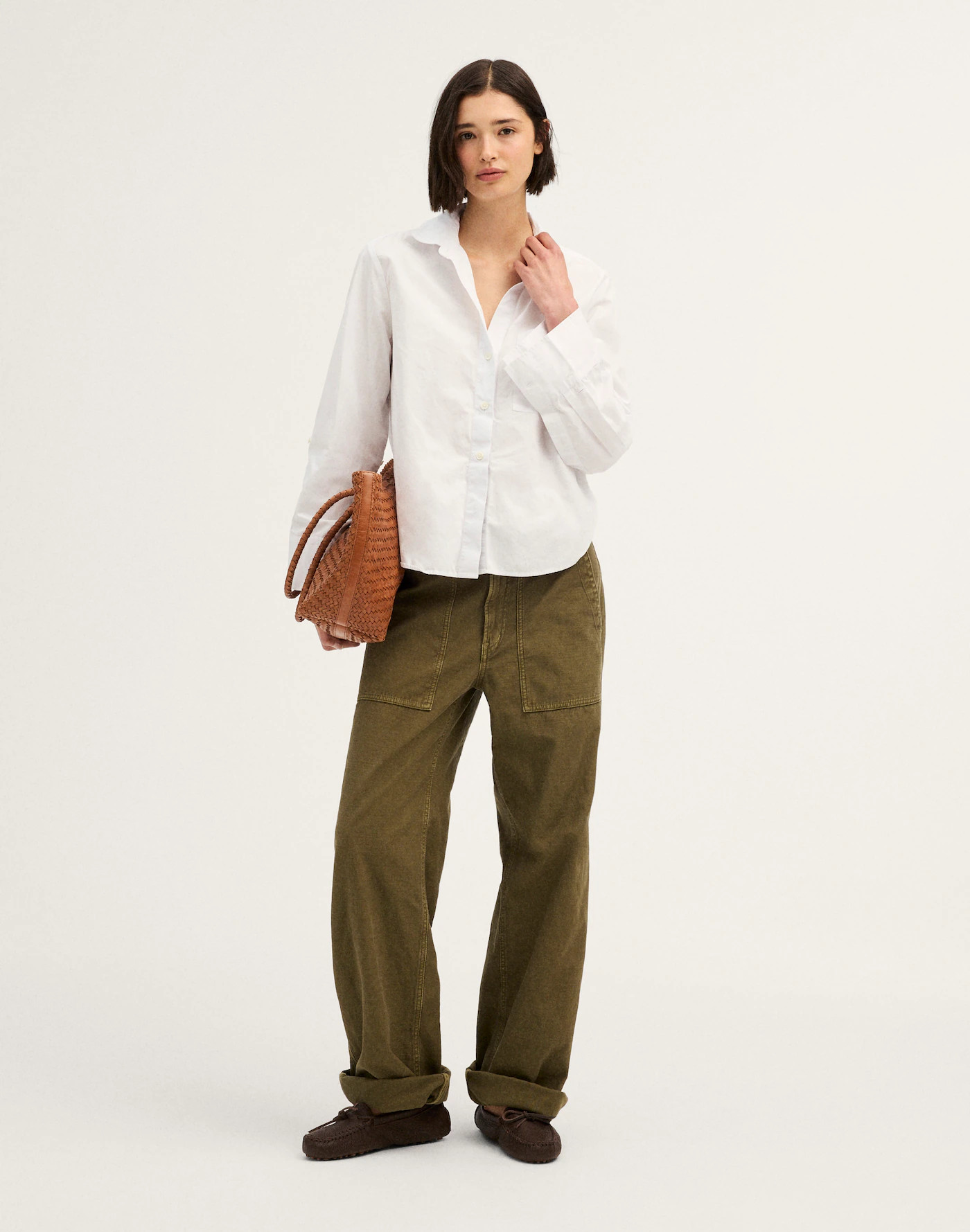 The Signature Y-Neck Shirt in Poplin | Madewell