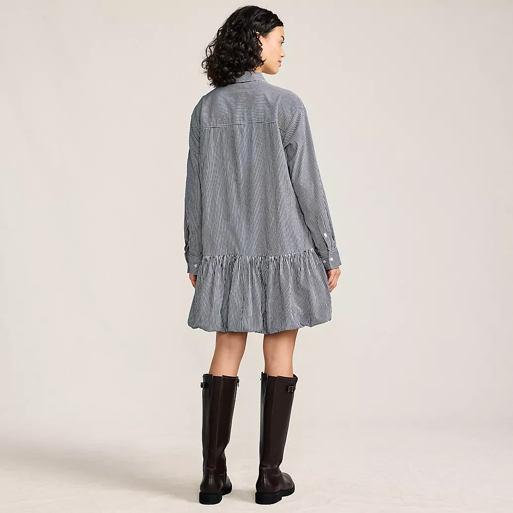 Women's Flounce Button Front Shirt Dress | Lands' End (US)