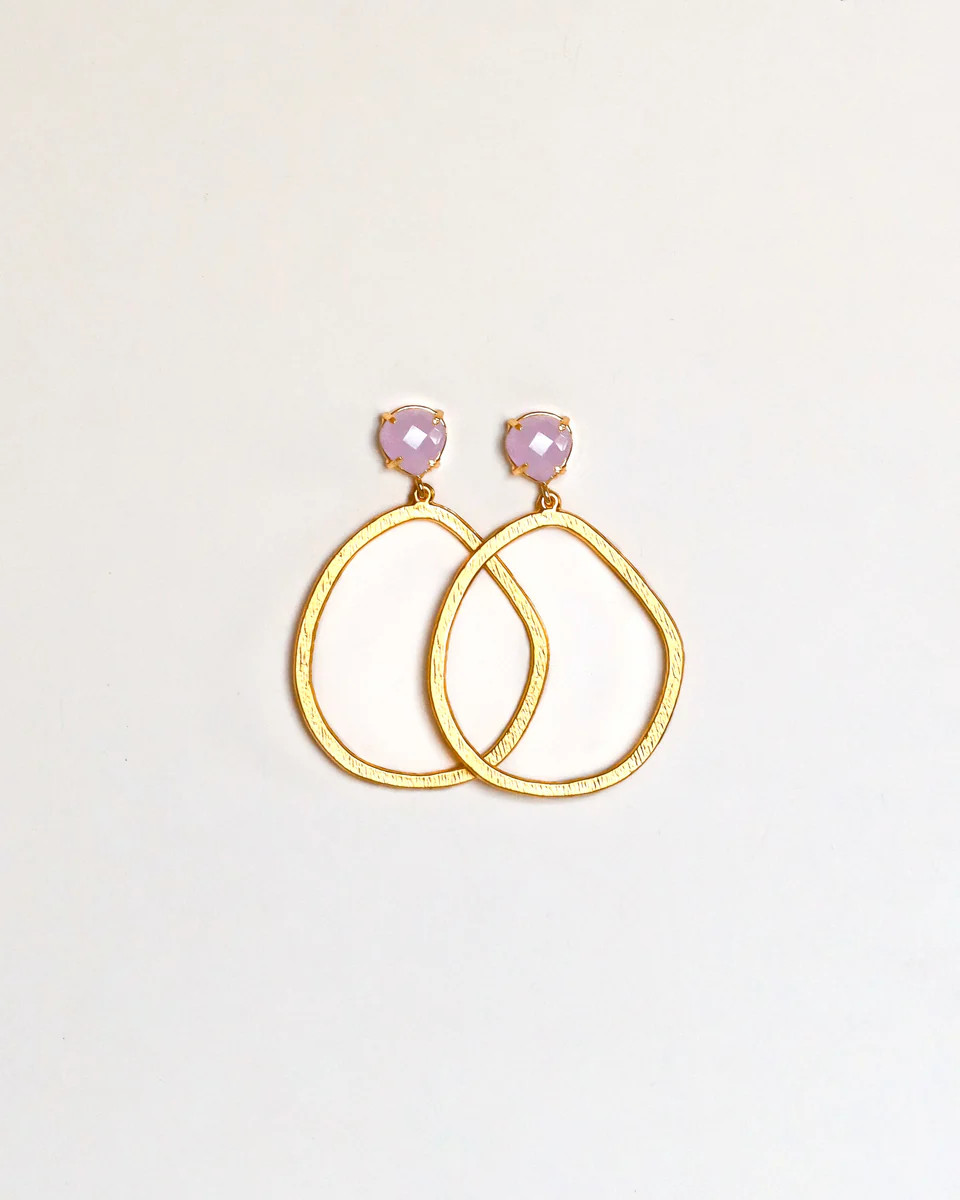 Lilac Jade + Gold Hoop | Vivian Drew