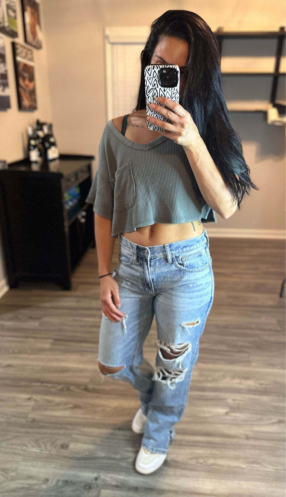 S Top // 2 Jeans // S Bra Top // Sneakers TTS 

#aerie #AE #AEjeans #nike #jordans #LTKit #LTKshoecrush

#LTKunder100 #LTKstyletip #LTKunder50
