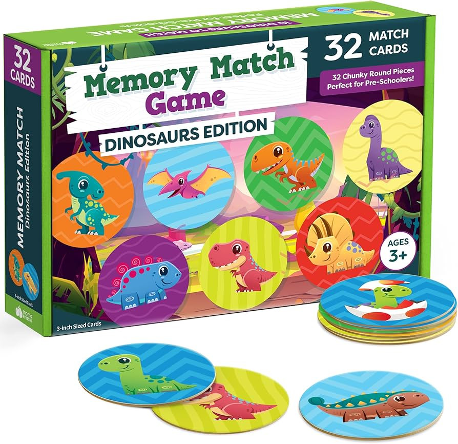 Momo & Nashi Dinosaur Toys for Kids 3-5 Matching Game - 32pc Dinosaur Games for Kids Memory Game ... | Amazon (US)