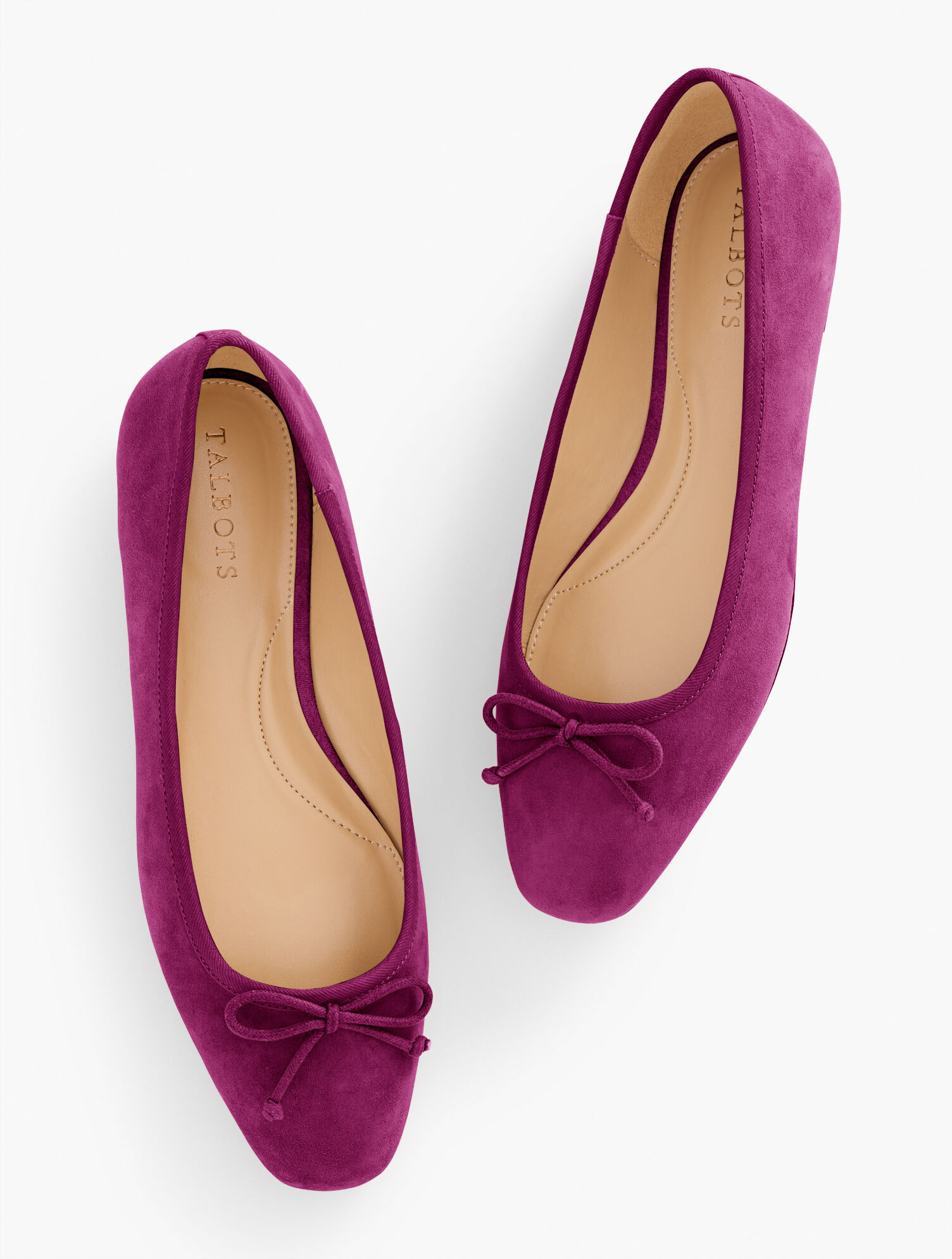 Tinsley Bow Suede Ballet Flats | Talbots