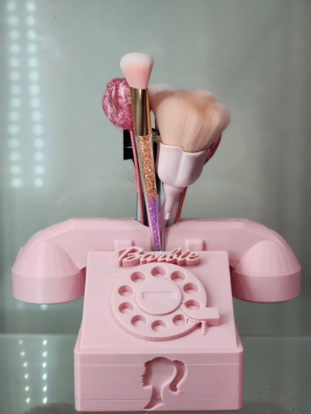 PERSONALIZED 3D Printed Barbie Phone Brush Holder | Desk decoration | Etsy (US)