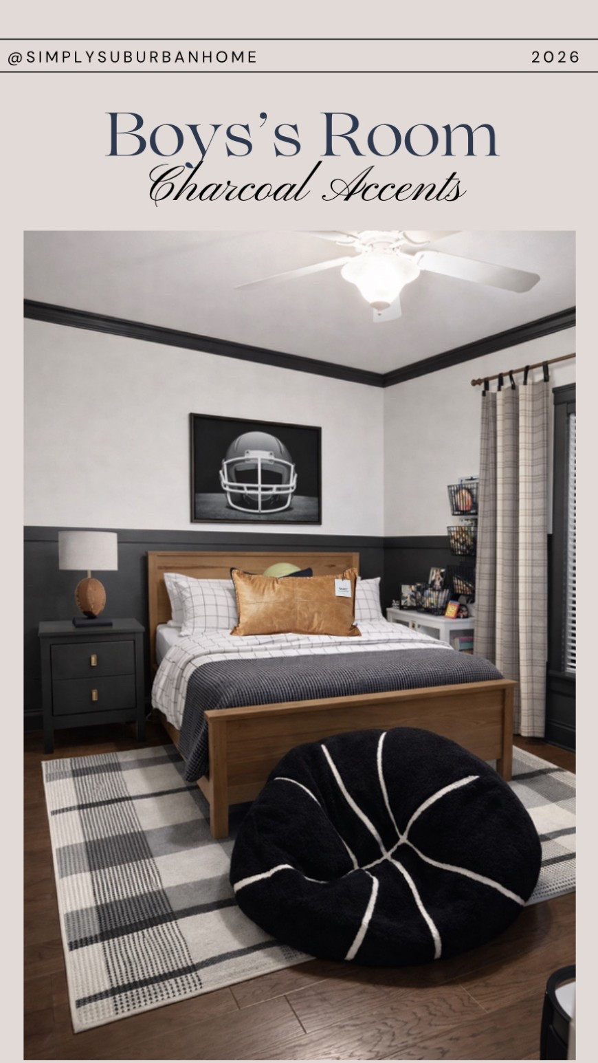 Boy, boy’s room, teen room, teen boy room, sports room, sports, vintage sports, sports room for boy, charcoal, charcoal room, football, football roomm

#LTKKids #LTKHome #LTKFindsUnder100