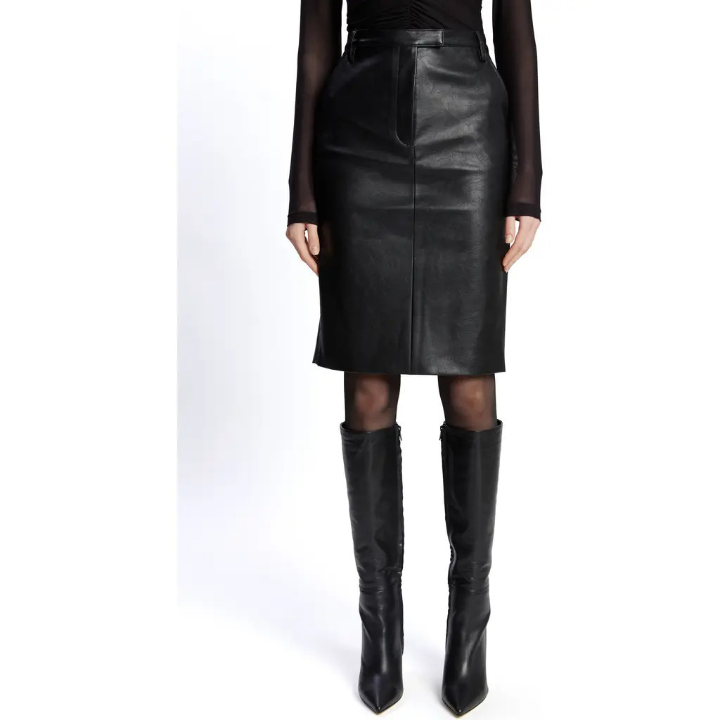 Bardot Phenix Faux Leather Pencil Skirt in Black at Nordstrom, Size 2 | Nordstrom