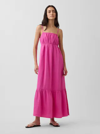 Cotton Gauze Tiered Empire Waist Dress | Gap (CA)