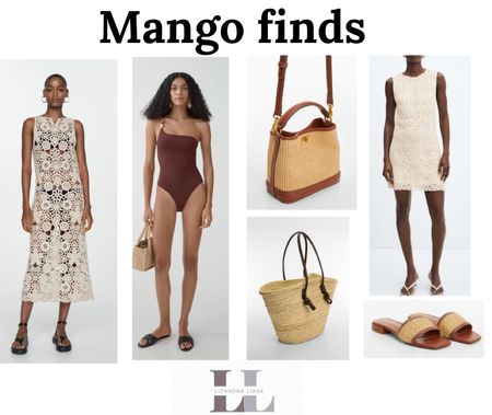 Mango finds, vacation outfits, resort wear, beach trip, travel, summer outfits, raffia handbags, sandals , crochet dress , swimwear 

#LTKitbag #LTKstyletip #LTKtravel