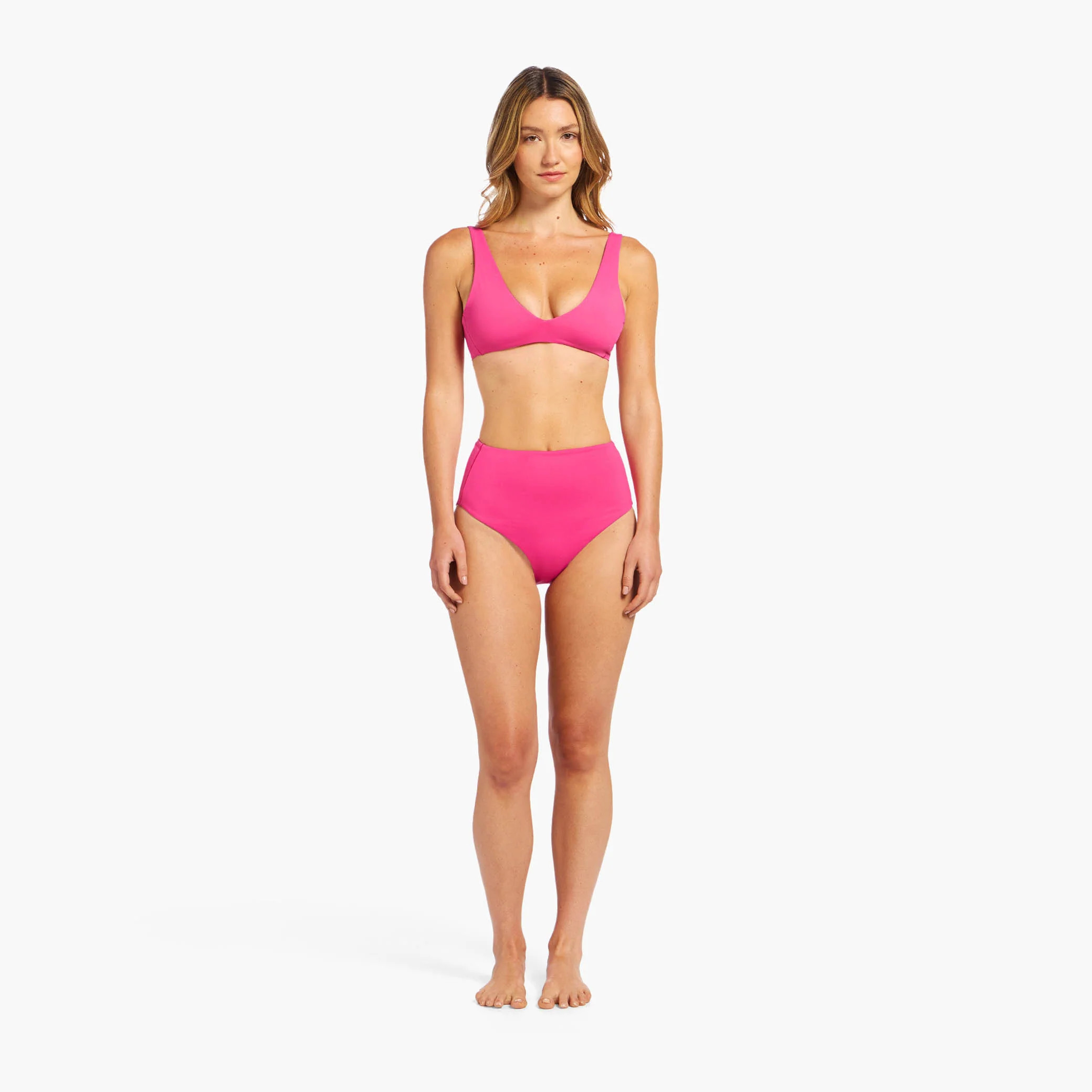 High Waist Bikini Bottom | Fuchsia | Nuuds US