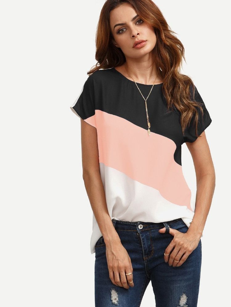 Button Keyhole Cut And Sew Top | SHEIN