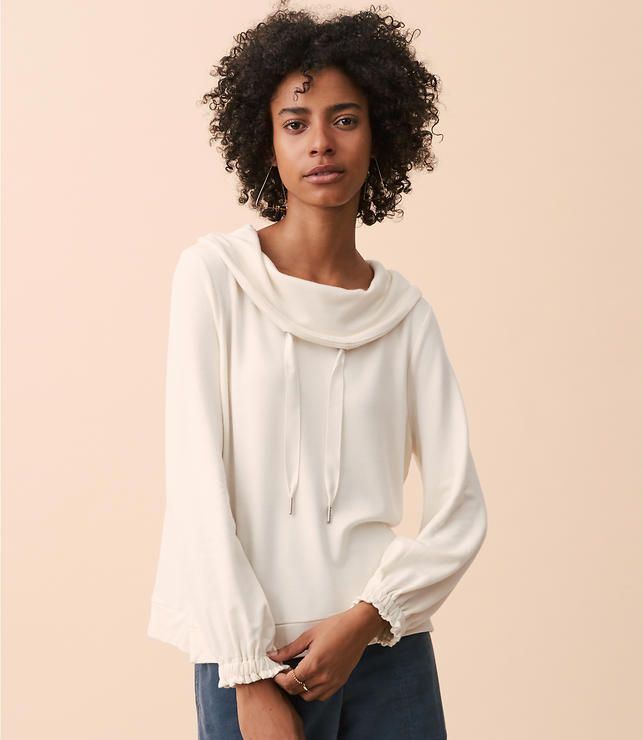 Lou & Grey Signaturesoft Drawstring Cowl Top | LOFT