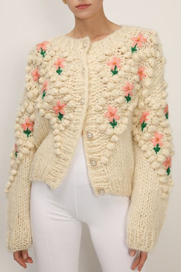 Lily Floral Embroidered Knit Cardigan | Storets (Global)