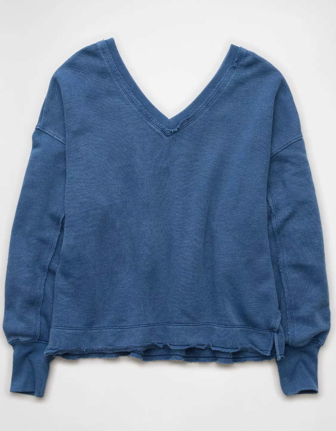 AE Saltwash Double V-Neck Sweatshirt | American Eagle Outfitters (US & CA)