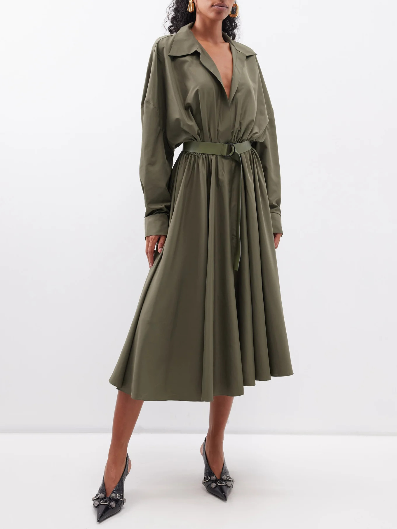Oversized Boyfriend belted twill shirt dress | Norma Kamali | Matches (US)