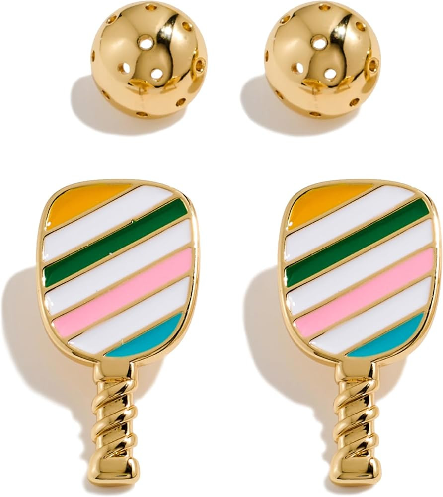Sport Themed Statement Earrings 2 Pairs Novelty Stud Earrings for Women Sports Jewelry Gift | Amazon (US)