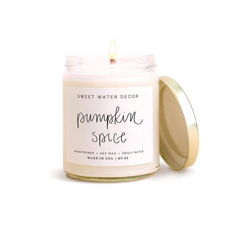 Sweet Water Decor Pumpkin Spice Candle | Autumn, Vanilla, and Buttercream, Fall Scented Soy Wax C... | Amazon (US)