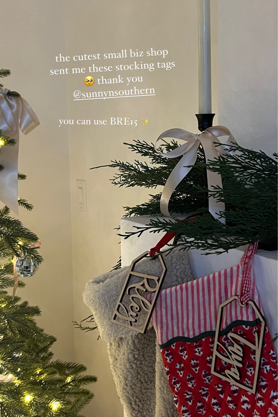 Wooden hand made stocking tags and tree ornaments made from wood 🎁😍 I think BRE15 should work!