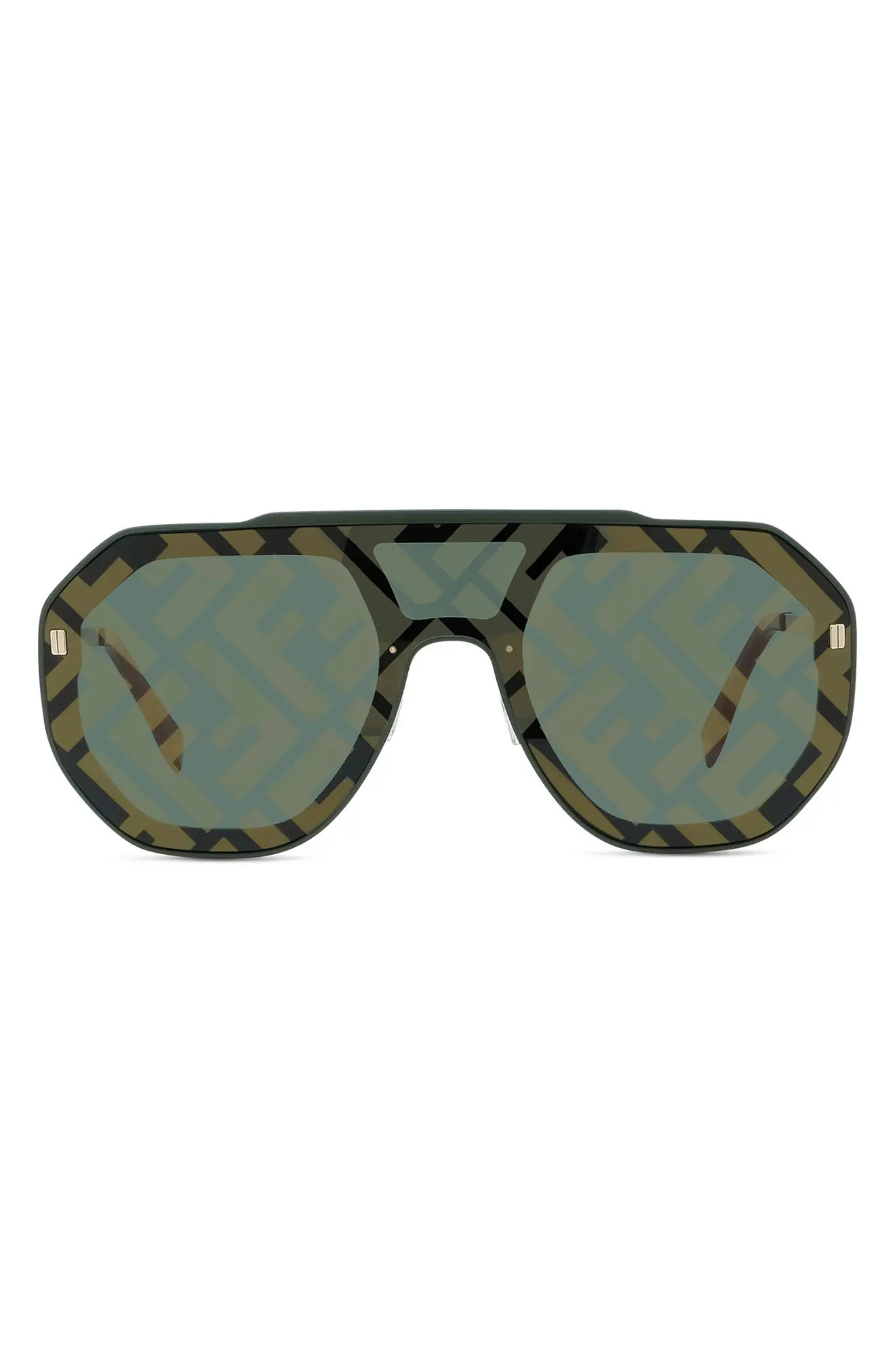 Fendi Evolution Aviator Sunglasses in Gold /Green Mirror at Nordstrom | Nordstrom