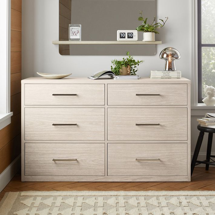 Cleary 6-Drawer Wide Dresser (56w x 19d") | Pottery Barn Teen
