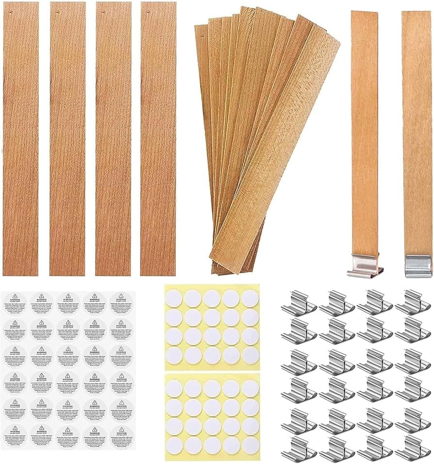 250 Pcs Wooden Candle Wicks Wicks Stickers 5.1 X 0.5 Inch Natural Candle Wood Wicks Stand Candle ... | Amazon (US)