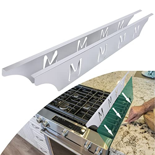 Stove Counter Gap Cover Filler, Range Trim Kit, Aluminum Don't Melt Like Silicone, For 1/32” to 5/8” Gap, Adjustable Length 23” to 25.4”, Left and Right 2 PCS, 3 Years Guarantee | Amazon (US)