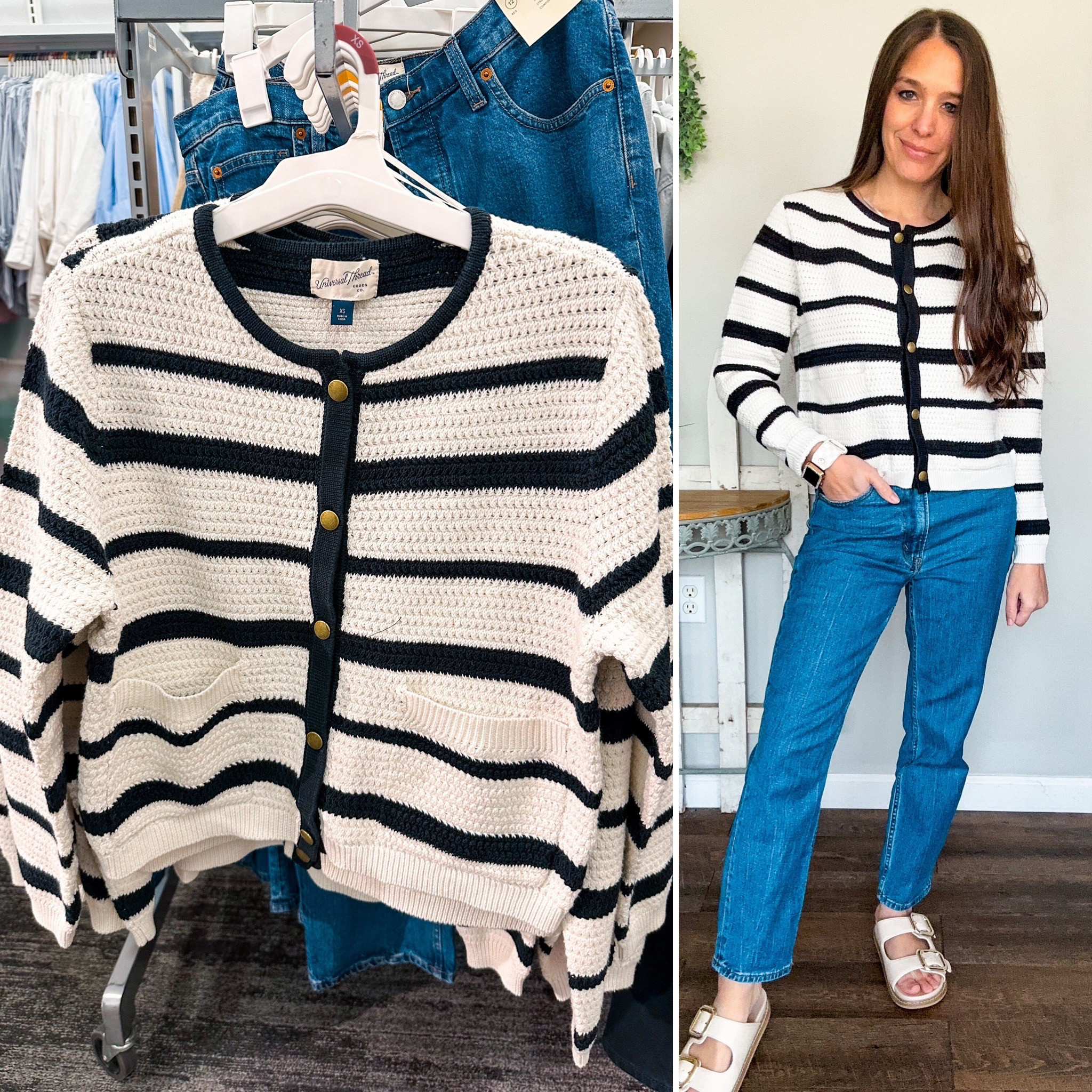 Target lady jacket cardigan! Great quality. Wearing XS 
Jeans tts 
Shoes tts 

#LTKFindsUnder50 #LTKPetite #LTKStyleTip