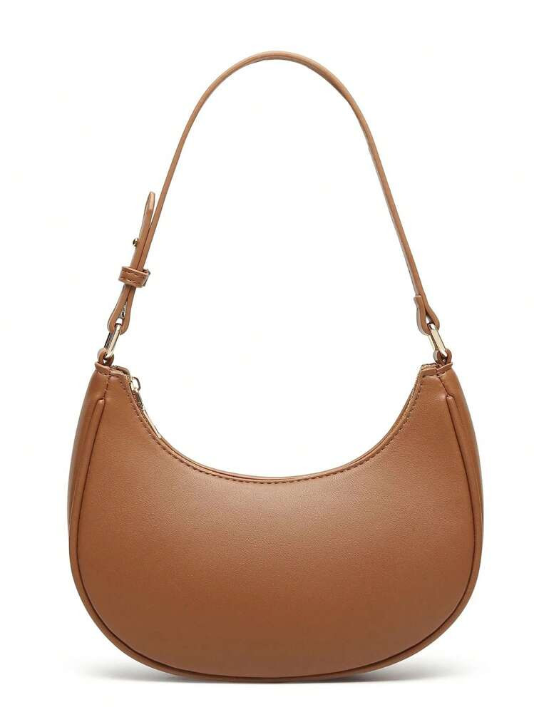 Small Crescent Shoulder Bag Cute Hobo Tote Handbag Under The Arm Purses Mini Clutch Purse With Zi... | SHEIN