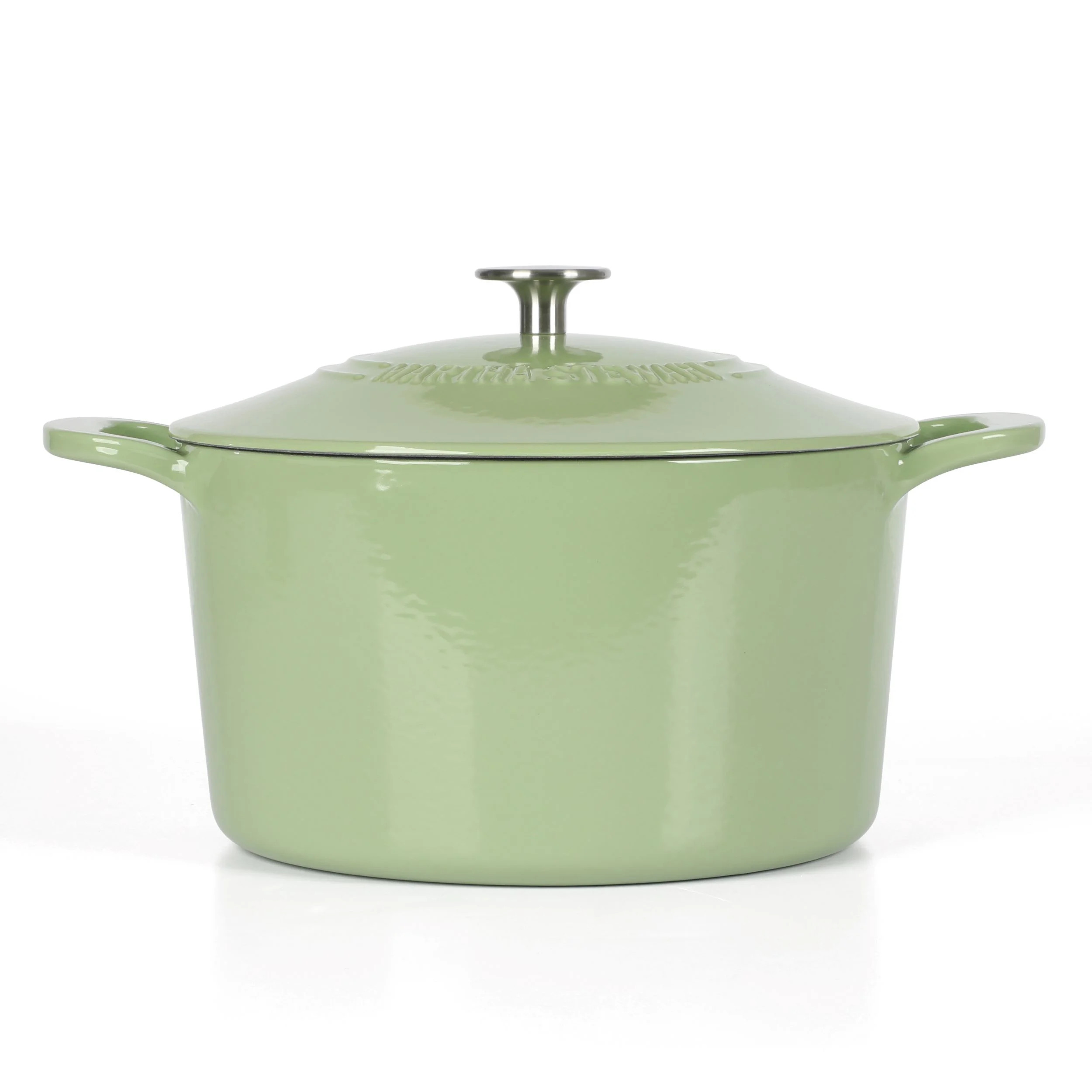 Martha Stewart Everyday Eastwick 7-Quart Enamel Cast Iron Dutch Oven Pot with Lid, Sage - Walmart... | Walmart (US)