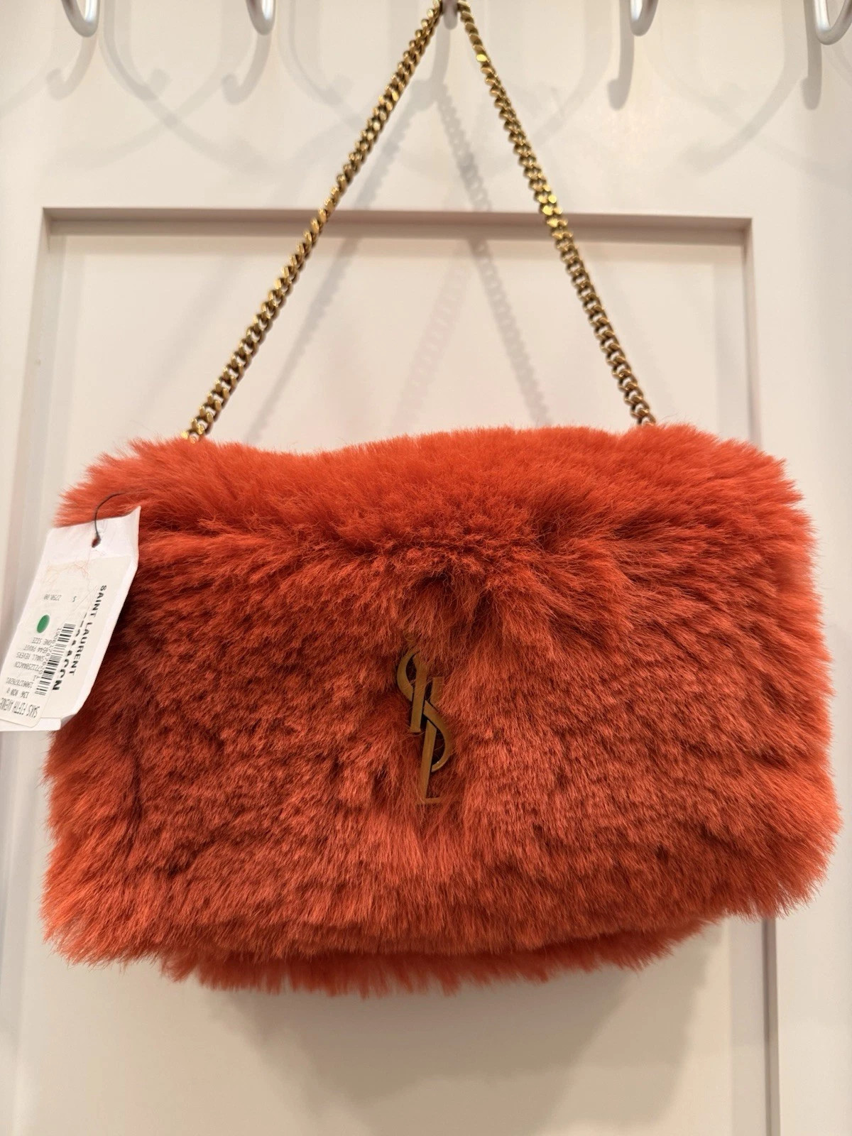 NWT SAINT LAURENT Kate Small Reversible Shoulder Clutch YSL Bag Suede Shearling | eBay US