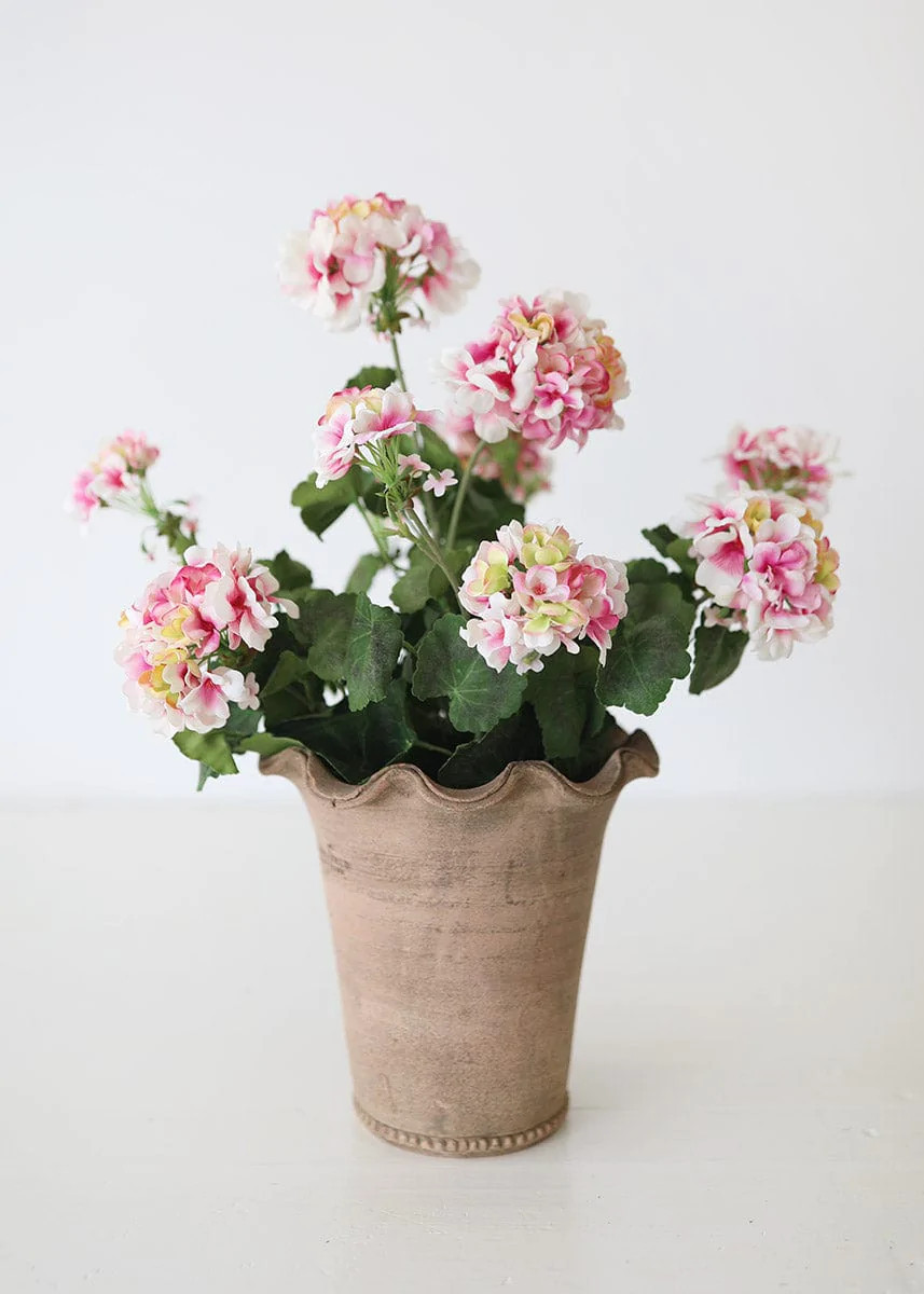 Artificial Outdoor Flowers at Afloral.com | Pink Silk Geranium Bush | Afloral