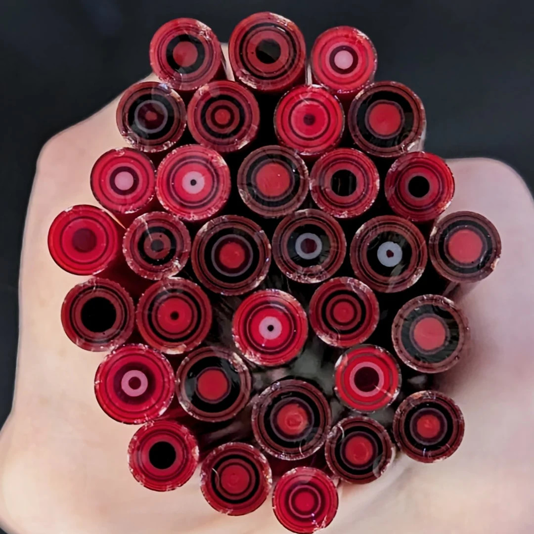 COE 90 Murrini | Cherries Jubilee 1oz | Millefiori, Murrine, Vitrigraph, Bullseye Murrini, Glass ... | Etsy (US)