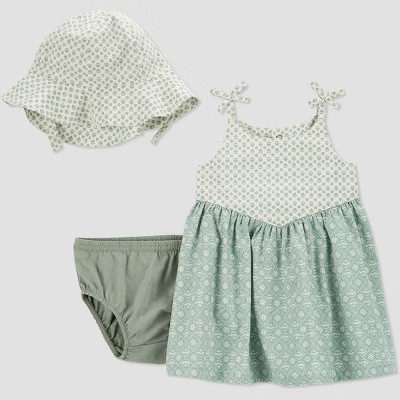 Carter's Just One You®️ Baby Girls' Geometric Top & Bottom Set - Sage Green | Target