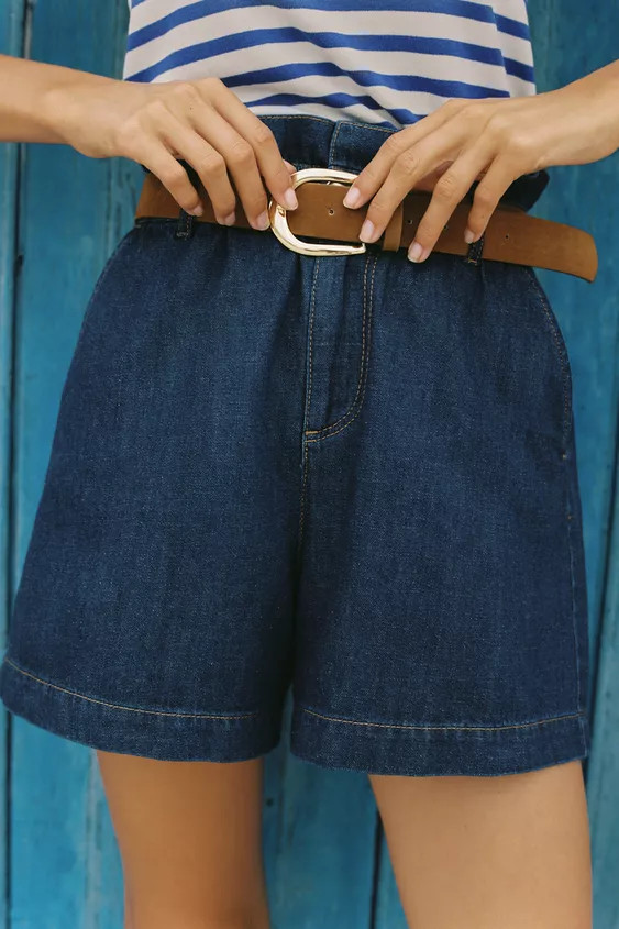 BELTED PAPER BAG BERMUDA SHORTS | Zara US