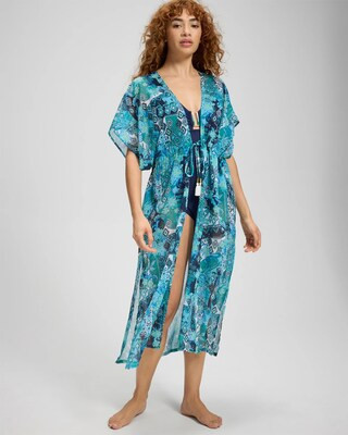 Women's Beyond Control Gold Standard Long Swim Cover Up Dress in Green size Small | Soma | SOMA