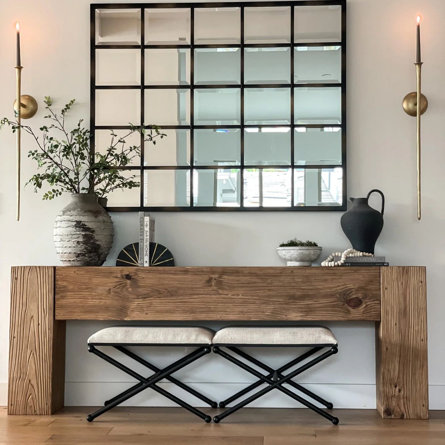 Modern Rustic Console Table - Soft Brown | Vinna Home & Kitchen