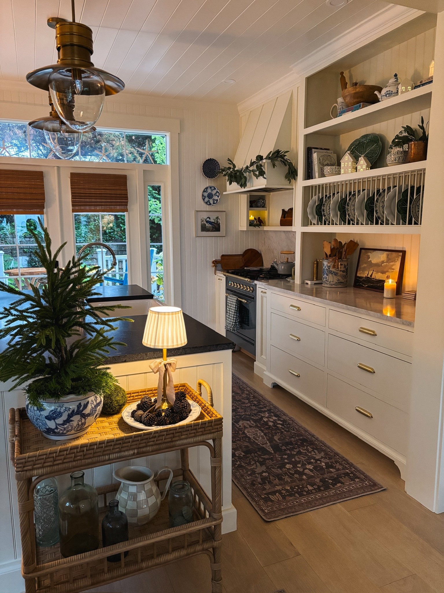 Cozy coastal cottage kitchen - rattan cart and portable battery table lamp on sale 

#LTKHoliday #LTKHome #LTKSaleAlert