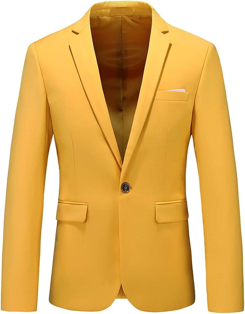 UNINUKOO Mens Suit Jacket Slim Fit Sport Coat 1 Button Notched Lapel Casual Fashion Dress Blazer ... | Amazon (US)