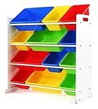 Tot Tutors Kids' Toy Storage Organizer with 12 Plastic Bins, White/Primary (Summit Collection) | Amazon (US)