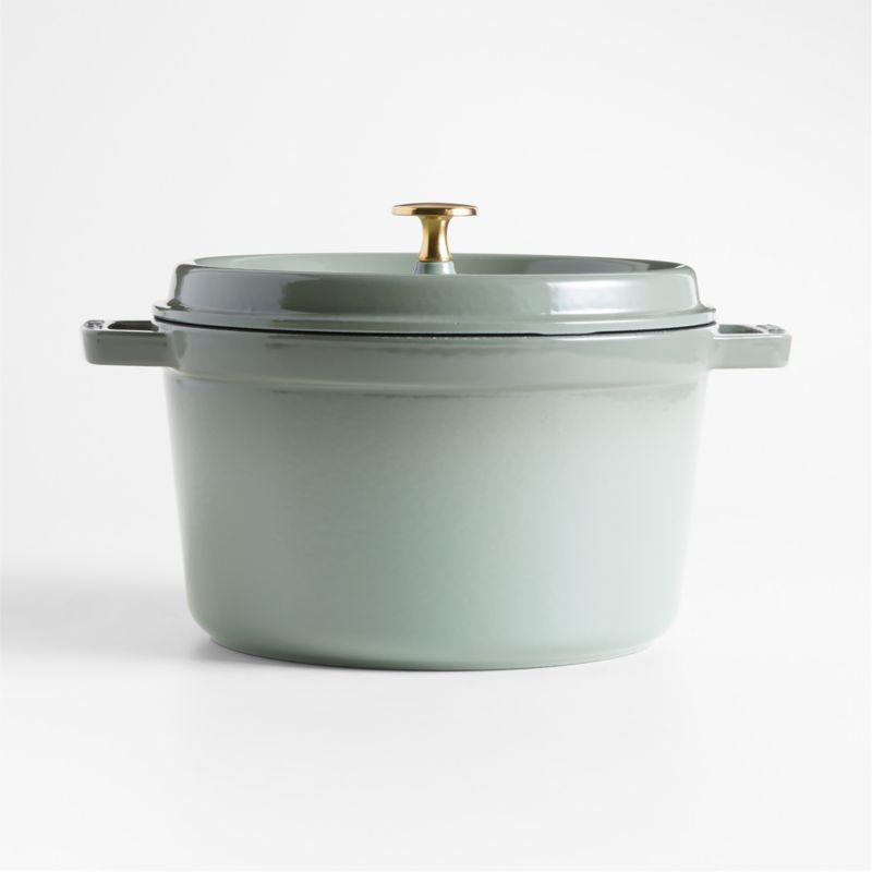 Staub 5-Qt. Eucalyptus Tall Round Cocotte + Reviews | Crate & Barrel | Crate & Barrel