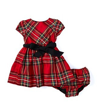 Ralph Lauren Baby Girls 9-24 Months Short-Sleeve Plaid Twill Fit-And-Flare Dress - 18 Months | Dillard's