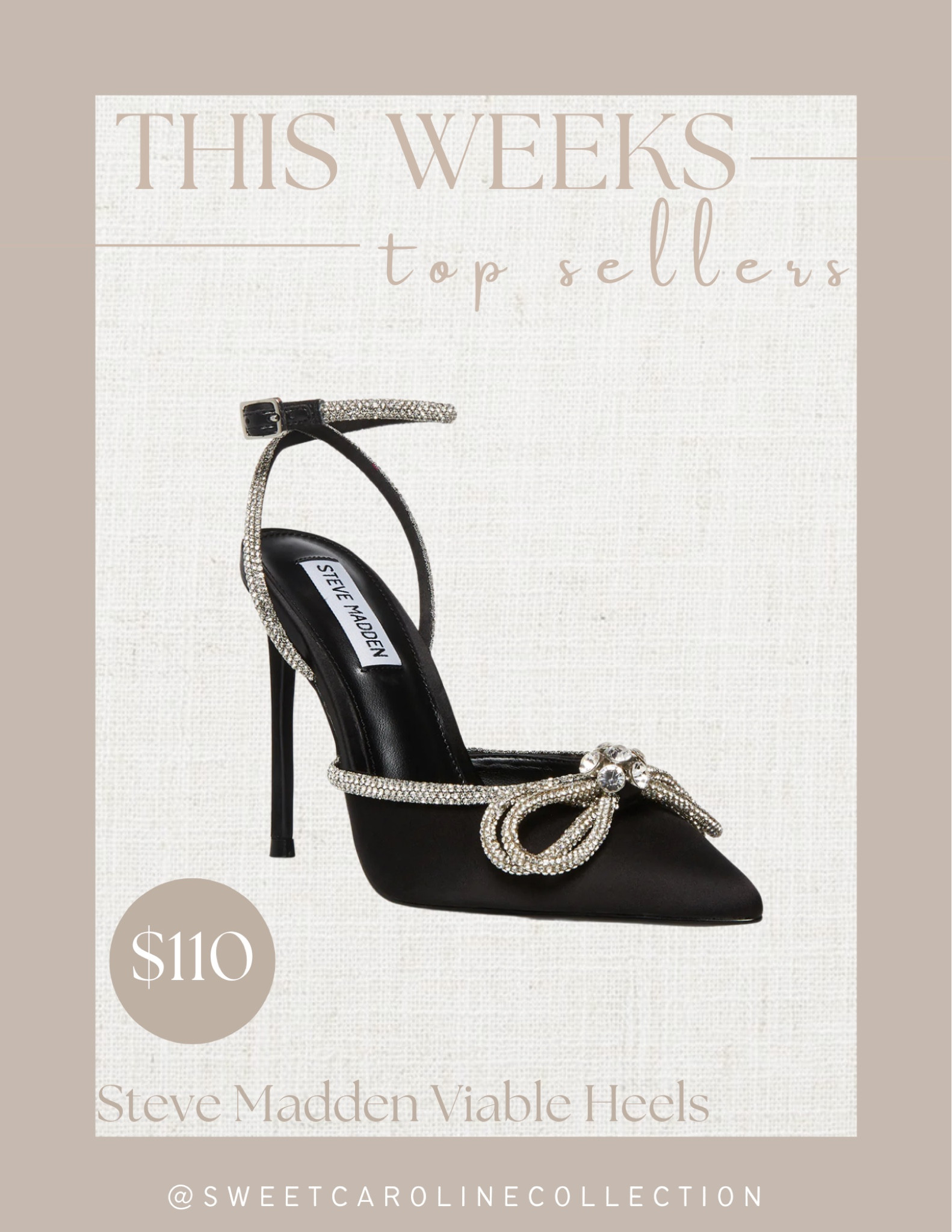 This weeks top sellers!

1. Steve Madden Viable Black Heels

Steve Madden, Nordstrom, saks fifth Avenue, Mach & Mach, heels, shoes, pumps, black heels, Christmas shoes, new years heels, party pumps, designer, luxe, gift idea, gift guide, top seller, best seller, must have, trendy, style, fashion, under 150, sale, cyber Monday, cyber week, sale alert, under 1,000, under 500, Christmas gift, gifts for her, sweet Caroline collection

#LTKHoliday #LTKshoecrush #LTKGiftGuide