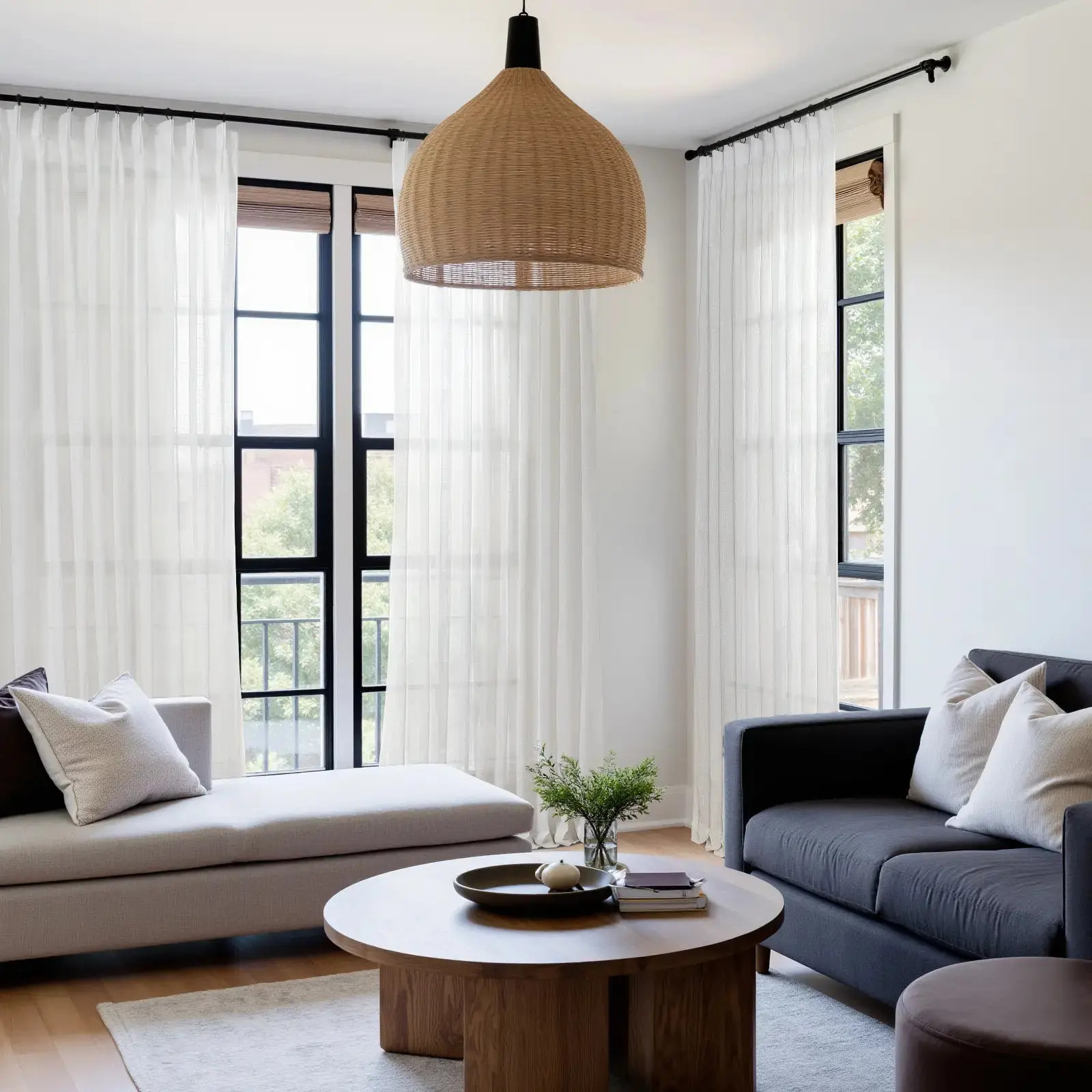 Flynn Airy Lightweight Sheer Curtain Pleated | TWOPAGES