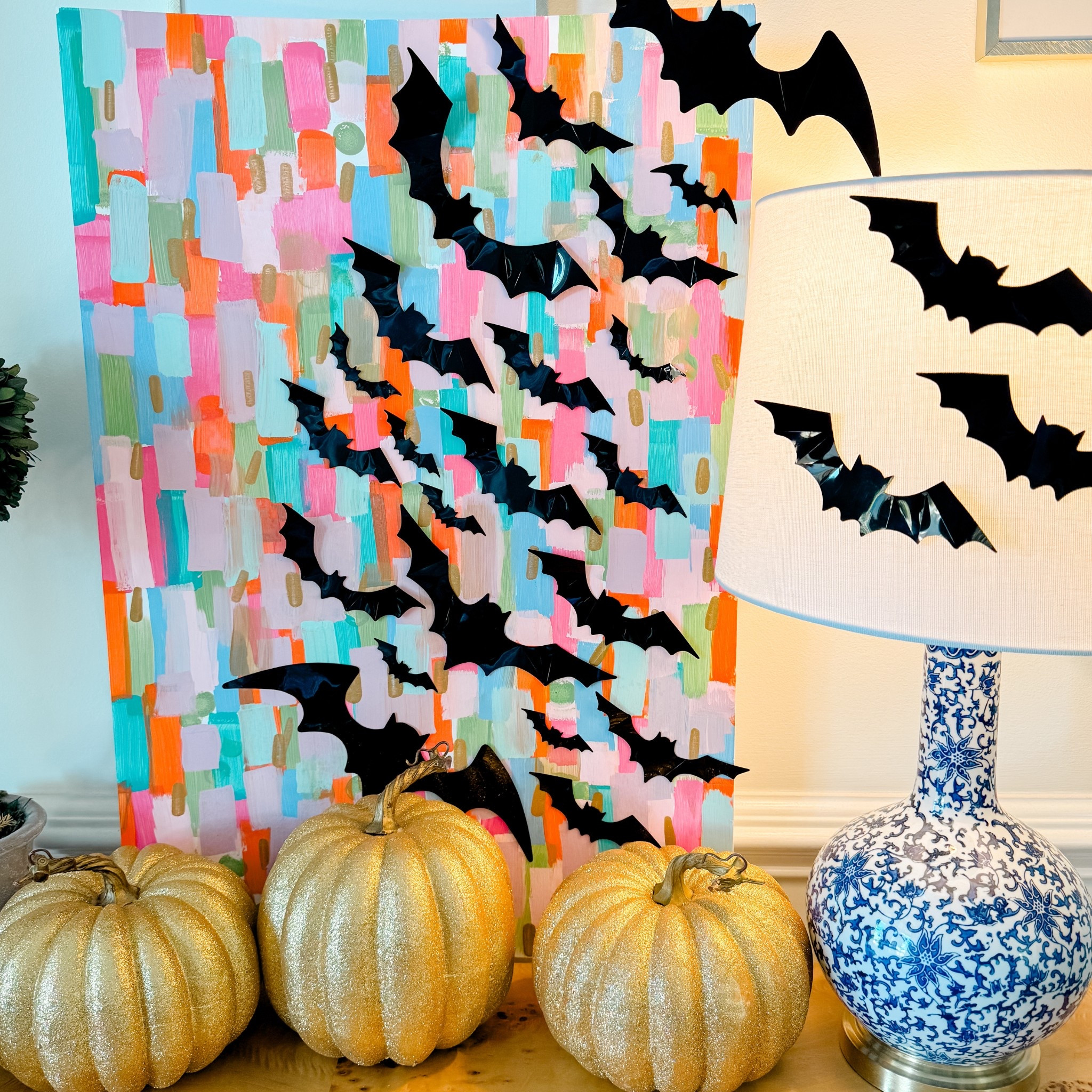 Starting to make our home a little spooky! 👻 

Instead of taking the paint off our wall every year from gluing bats, I decided to paint a foam board from the Dollar Tree with Louis’ help to use year after year!🦇 

#halloweencraft #toddlermama #craft #dollartreecraft #boymama #halloweendecor #halloween

#LTKFamily #LTKHome #LTKSeasonal