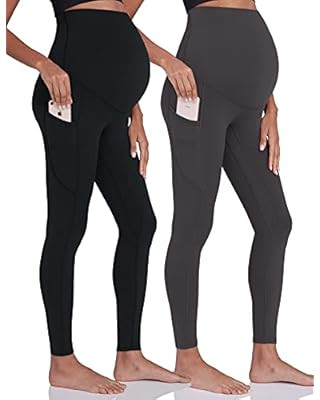 POSHDIVAH Women's Maternity Leggings Over The Belly Pregnancy Yoga Pants Active Wear Workout Legg... | Amazon (US)